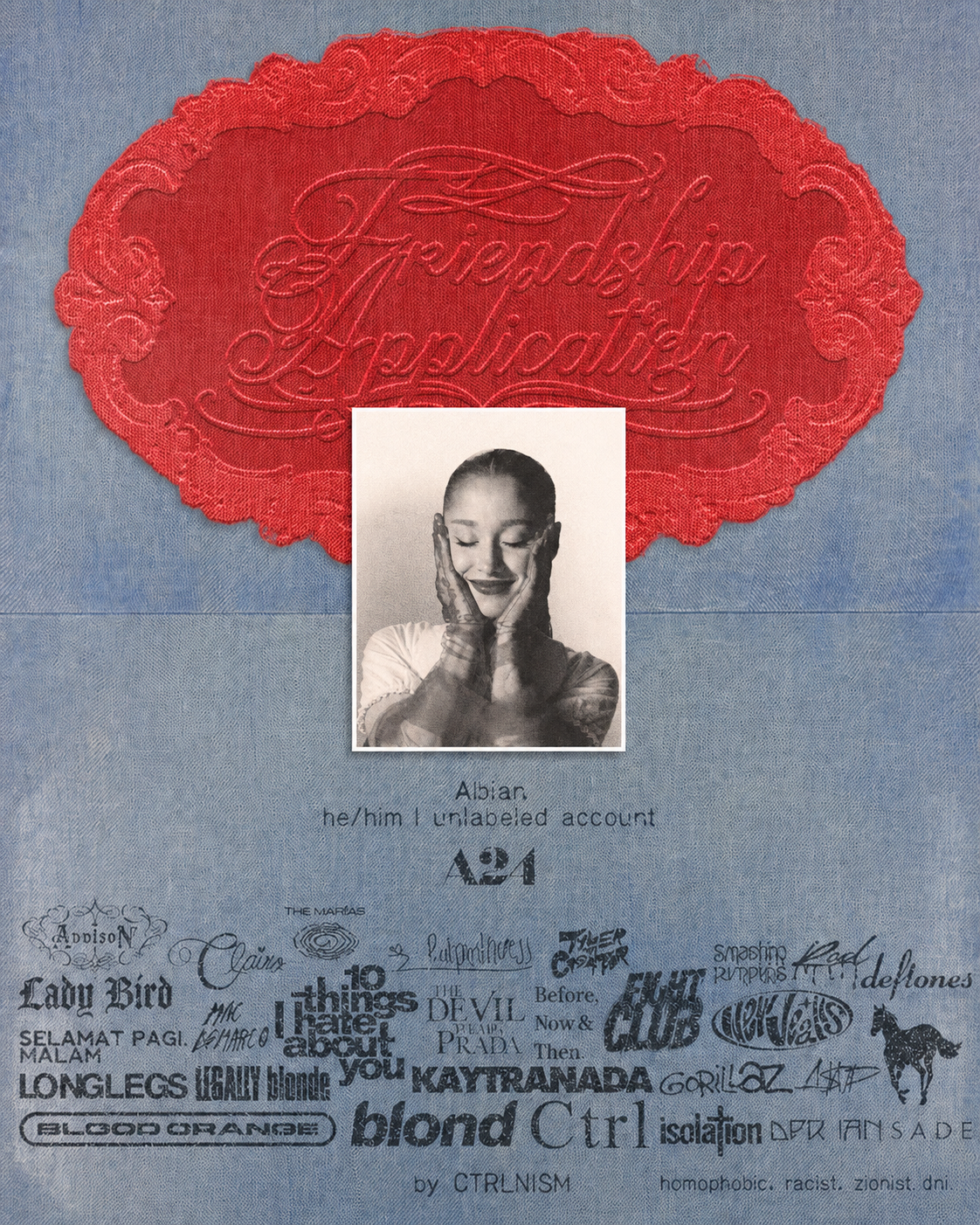 Ariana Grande friendship application collage